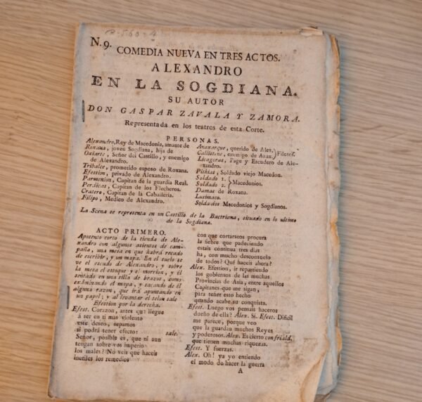 Pliego de cordel – Alexandro en la Sogdiana – S. XVIII – Intonso