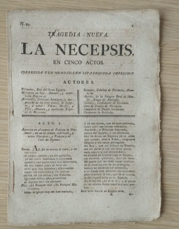 Pliego de cordel – La Necepsis – S. XVIII – Intonso
