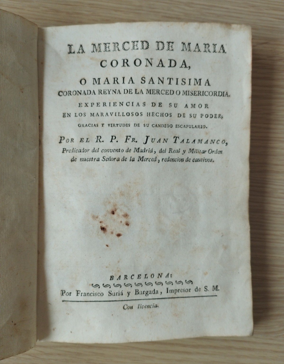 La merced de María Coronada ó María Santísima Coronada