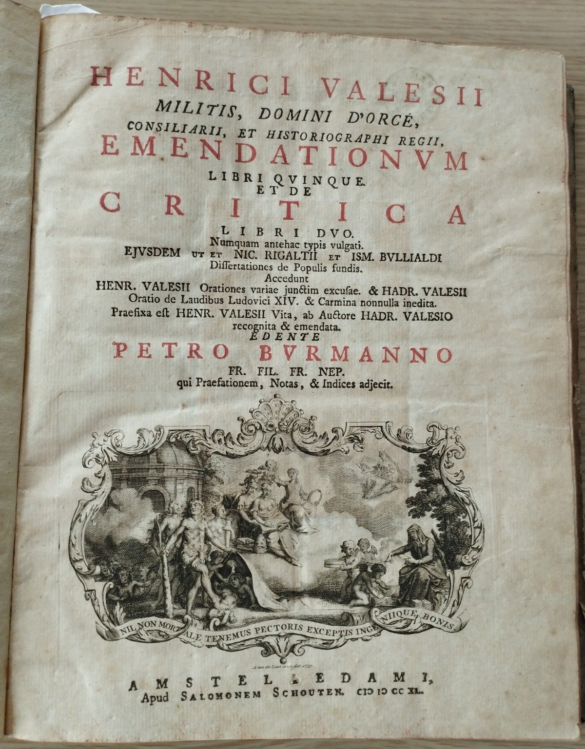 Emendationum libri qvinque et de Critica libri duo – Henrici Valesii – 1740 – 2 Exlibris