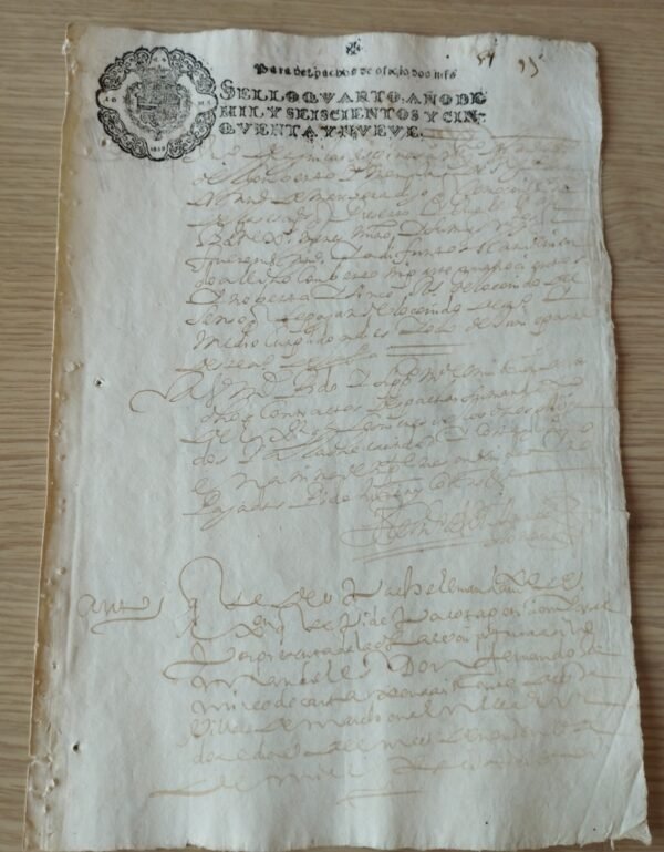 Timbrología – Sello Qvarto – 1649 – 2 Maravedís – Despachos de oficio