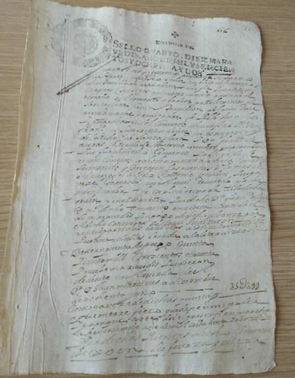 Timbrología – Sello Qvarto – 1682 – 10 Maravedís