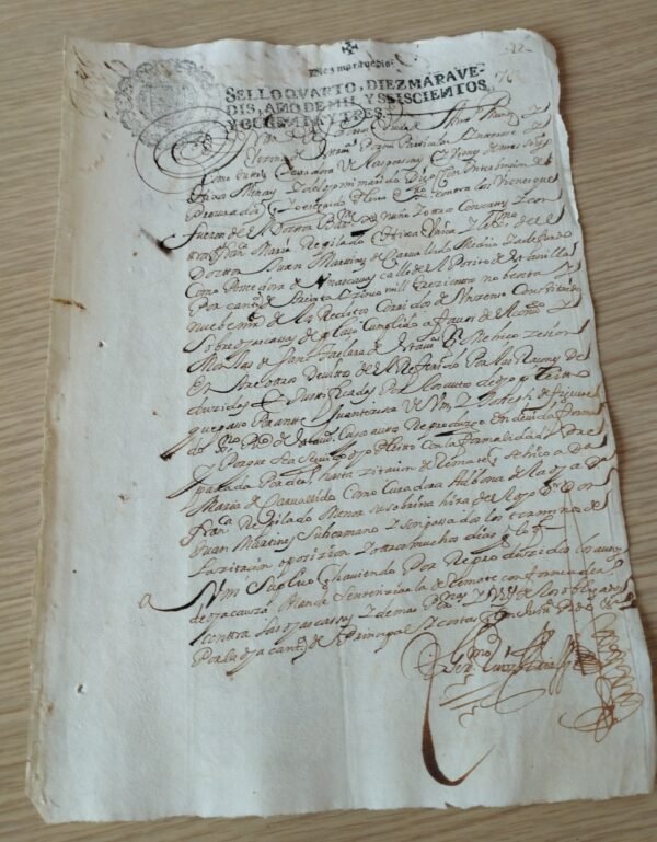 Timbrología – Sello Qvarto – 1683 – 10 Maravedís