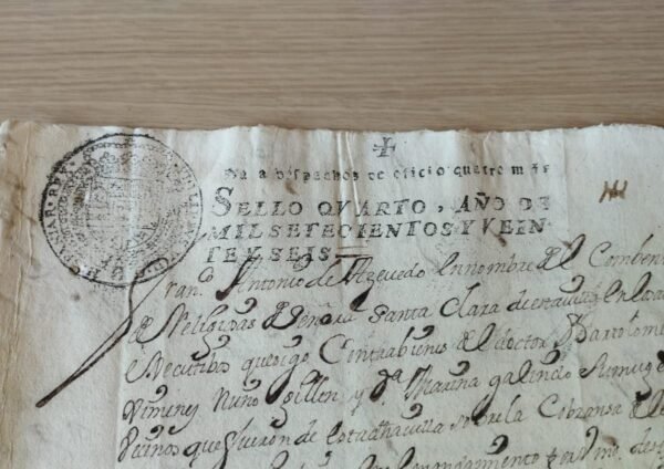 Timbrología – 2 Sellos Qvarto – 1726 – 4 Maravedís – Felipe V – Oficios