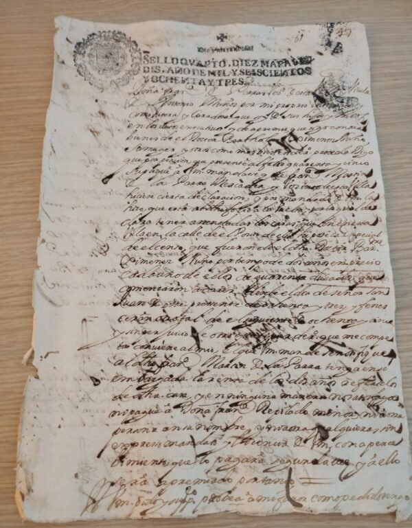 Timbrología – Sello Qvarto – 1683 – 10 Maravedís