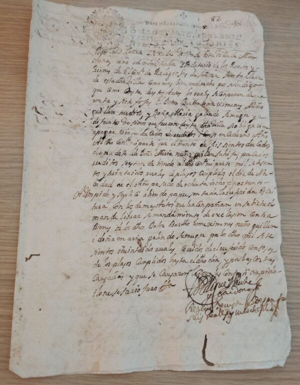 Timbrología – 2 Sellos Qvarto – 1689 – 2 Maravedís