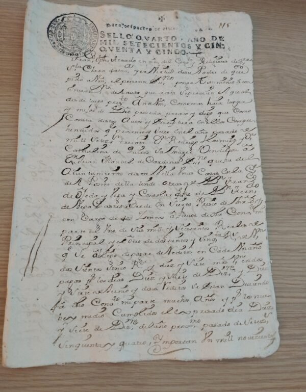 Timbrología – 2 Sellos Qvarto – 1755 – 4 Maravedís – Ferninandus VI