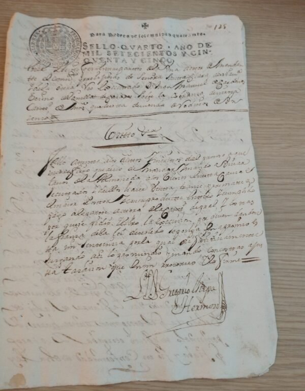 Timbrología – 2 Sellos Qvarto – 1755 – 4 Maravedís – Ferninandus VI – Pobres