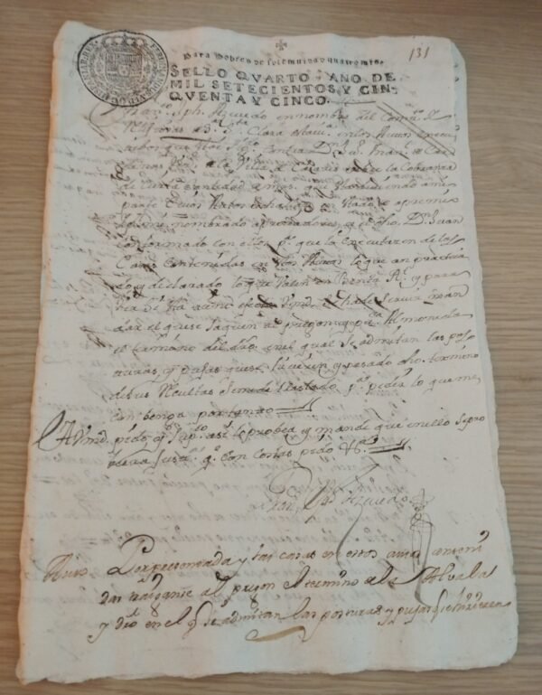 Timbrología – 2 Sellos Qvarto – 1755 – 4 Maravedís – Ferninandus VI – Pobres
