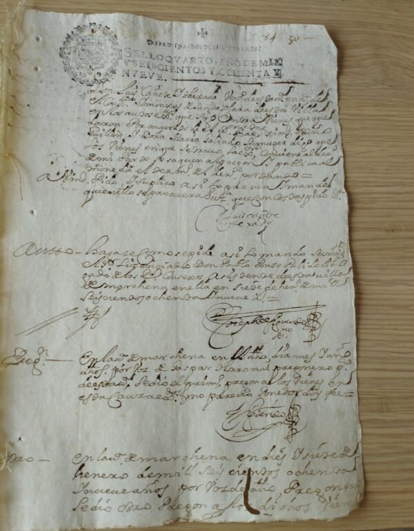 Timbrología – Sello Qvarto – 1689 – Oficio