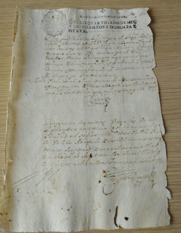 Timbrología – Sello Qvarto – 1689 – Oficio
