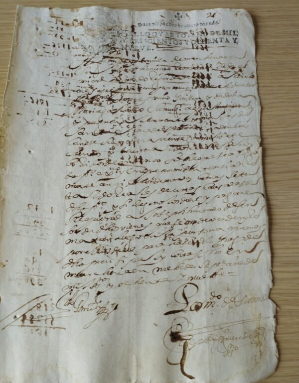 Timbrología – Sello Qvarto – 1689 – Oficio