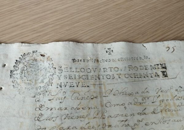 Timbrología – 2 Sellos Qvarto – 1689 – 2 Maravedís – Oficio