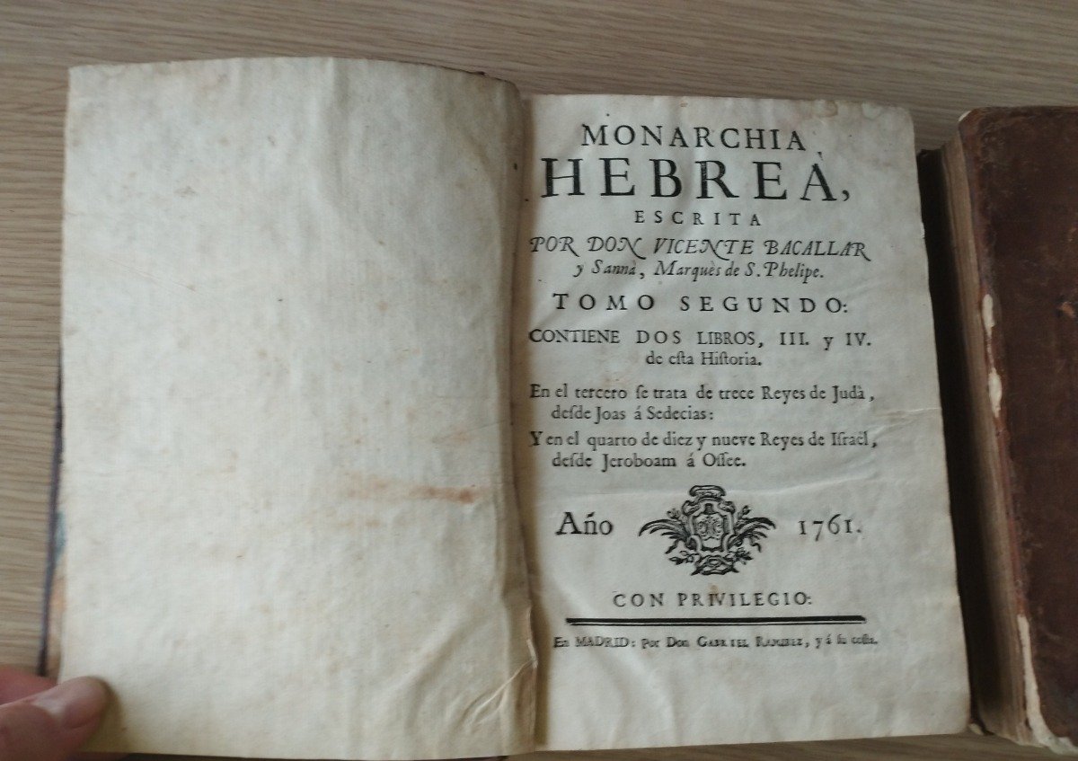 La monarchia Hebrea – Tomos I y II – 1761