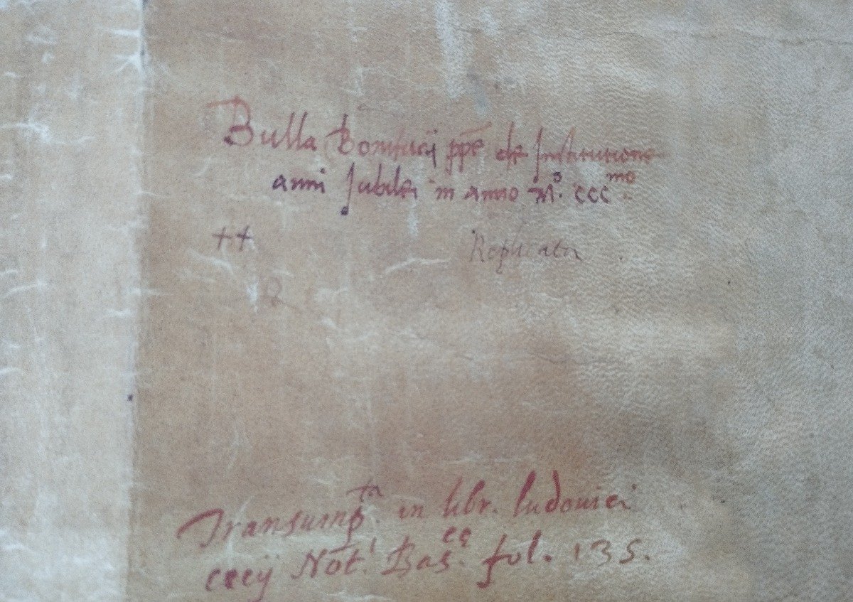 Bula ”Antiquorum habet fida relatio” – Bonifacio VIII – 22 febrero 1300 – Facsimil