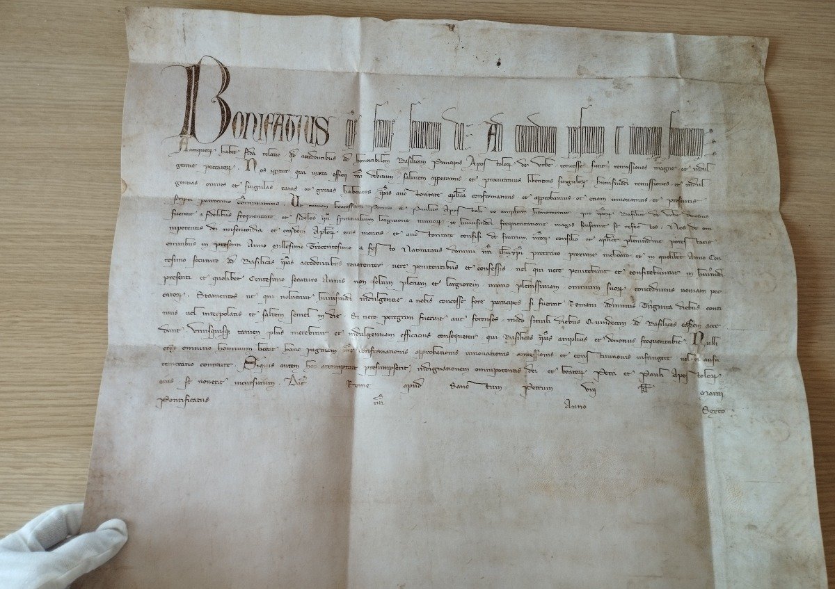 Bula ”Antiquorum habet fida relatio” – Bonifacio VIII – 22 febrero 1300 – Facsimil