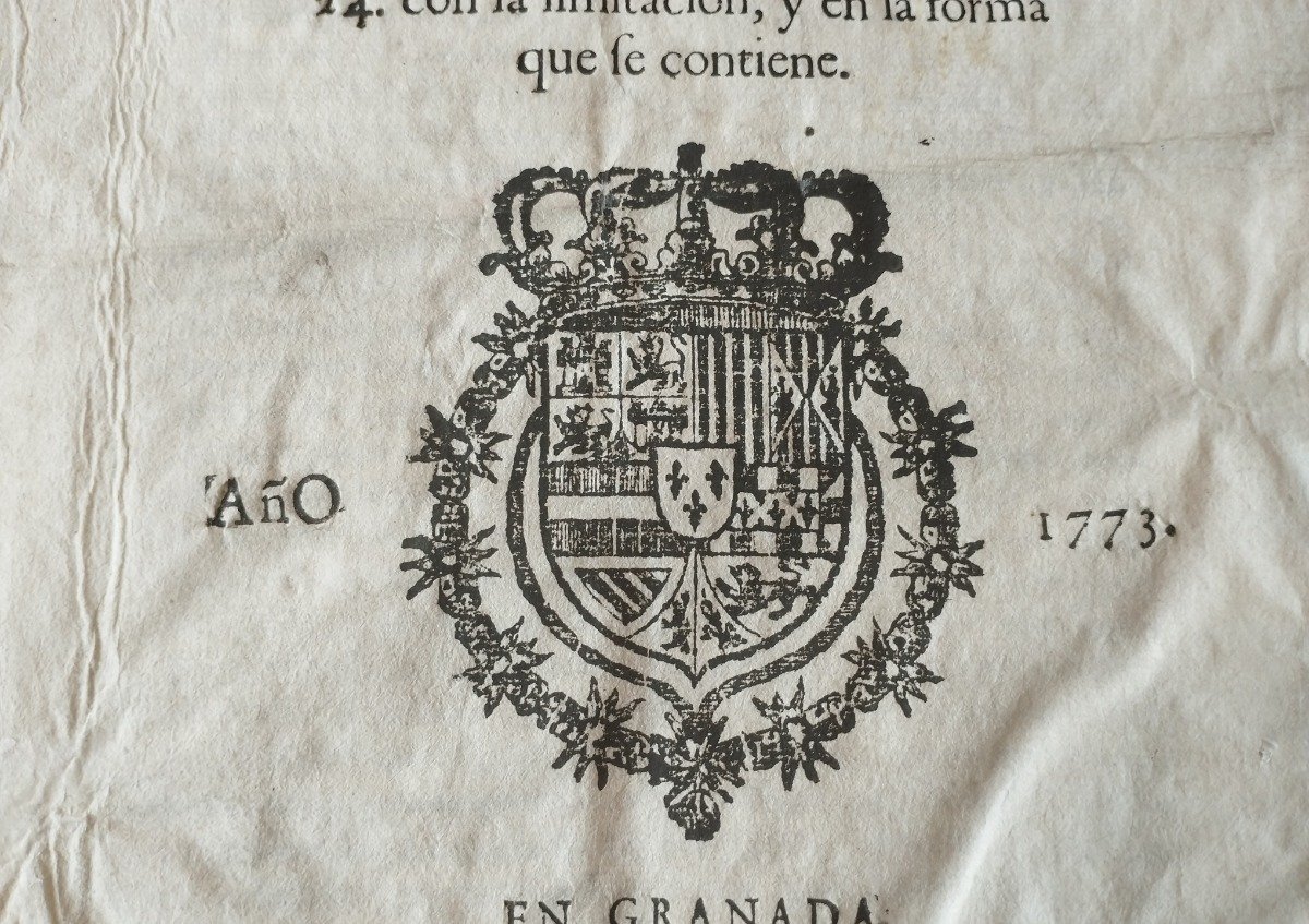 Carlos III – Licencias de impresión de papeles o libros… – Real Cedula – 1773