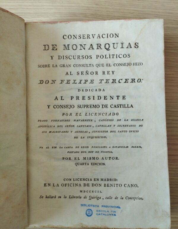 Conservación de monarquías y discursos políticos – 1792